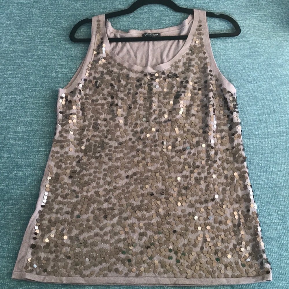 Eileen Fisher | 100% Merino Wool Sequin Tank | L